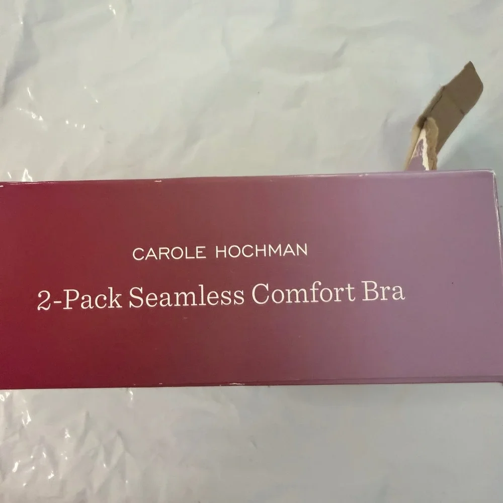 Carole Hochman 2-Pack Seamless Comfort Bra Black Taupe Wire Free XL 1187728